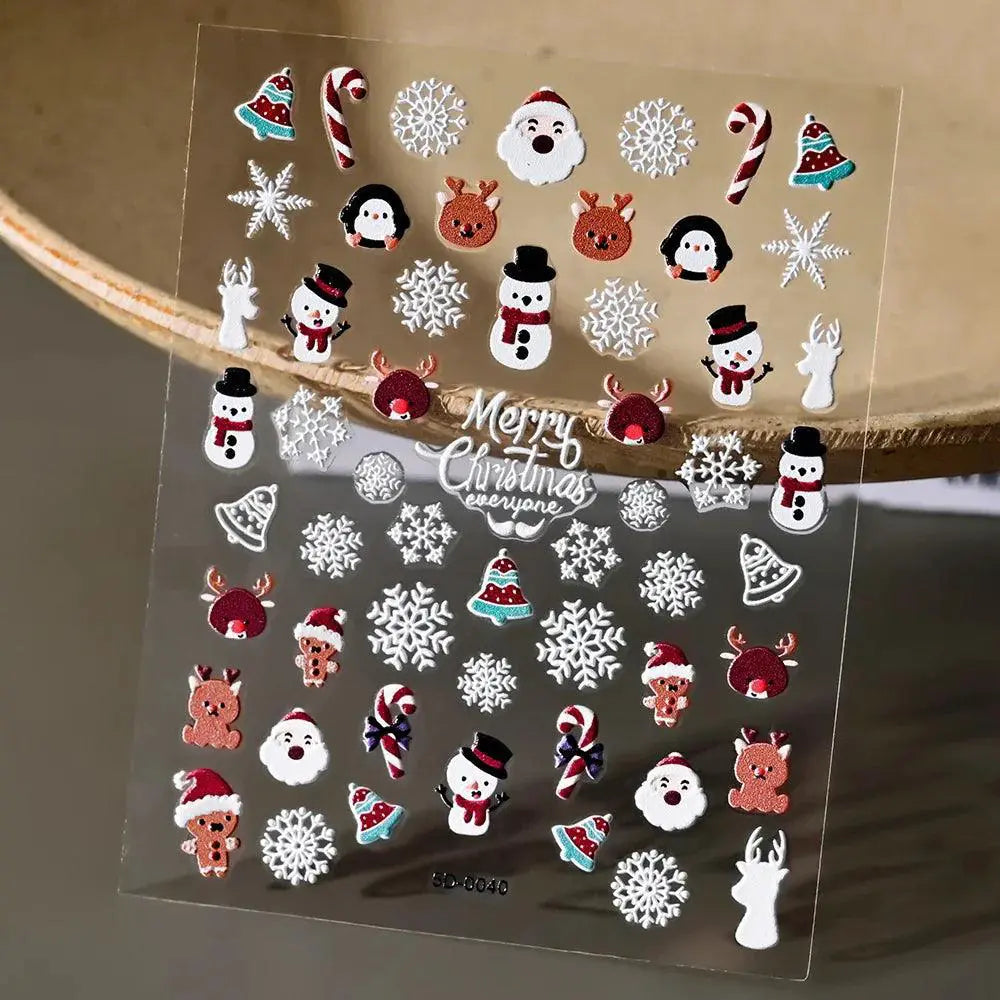 5D Christmas Nail Art Stickers for Festive Manicures
