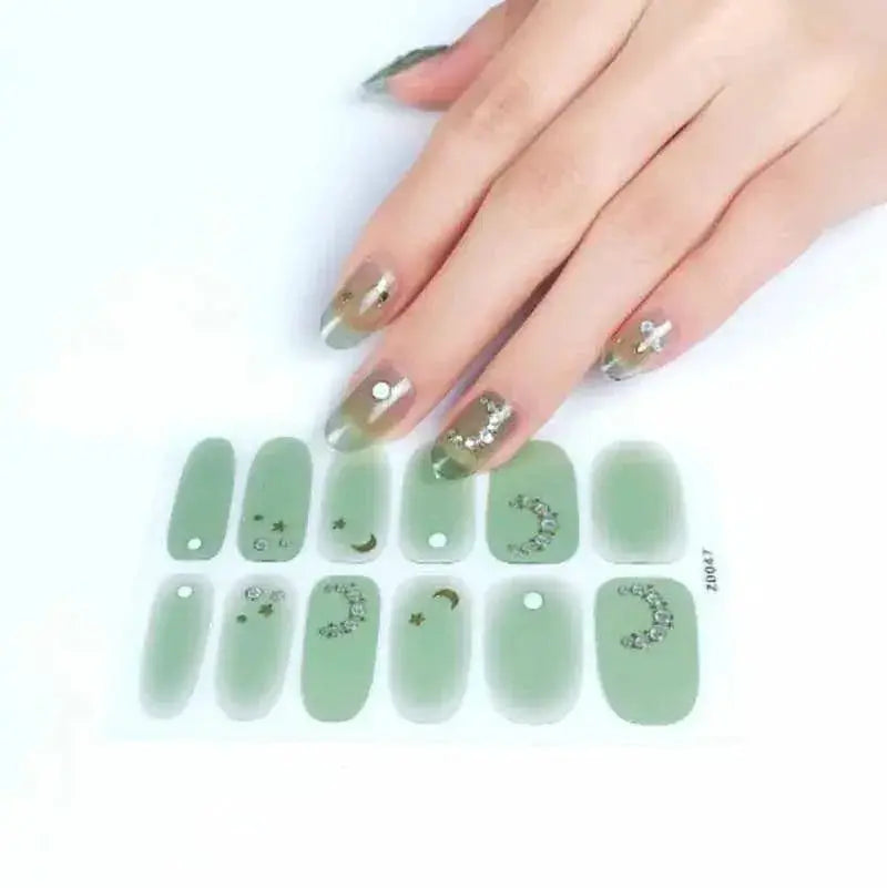 5D Diamond Korean Nail Sticker Wrap Elegant Nail Art