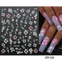 Easy-Apply 5D Floral Nail Art Stickers