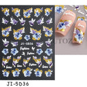 Easy-Apply 5D Floral Nail Art Stickers