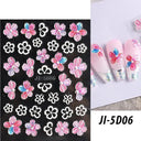 Easy-Apply 5D Floral Nail Art Stickers