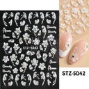 Easy-Apply 5D Floral Nail Art Stickers