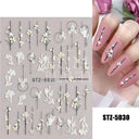 Easy-Apply 5D Floral Nail Art Stickers