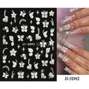 Easy-Apply 5D Floral Nail Art Stickers