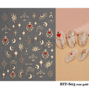 Easy-Apply 5D Floral Nail Art Stickers