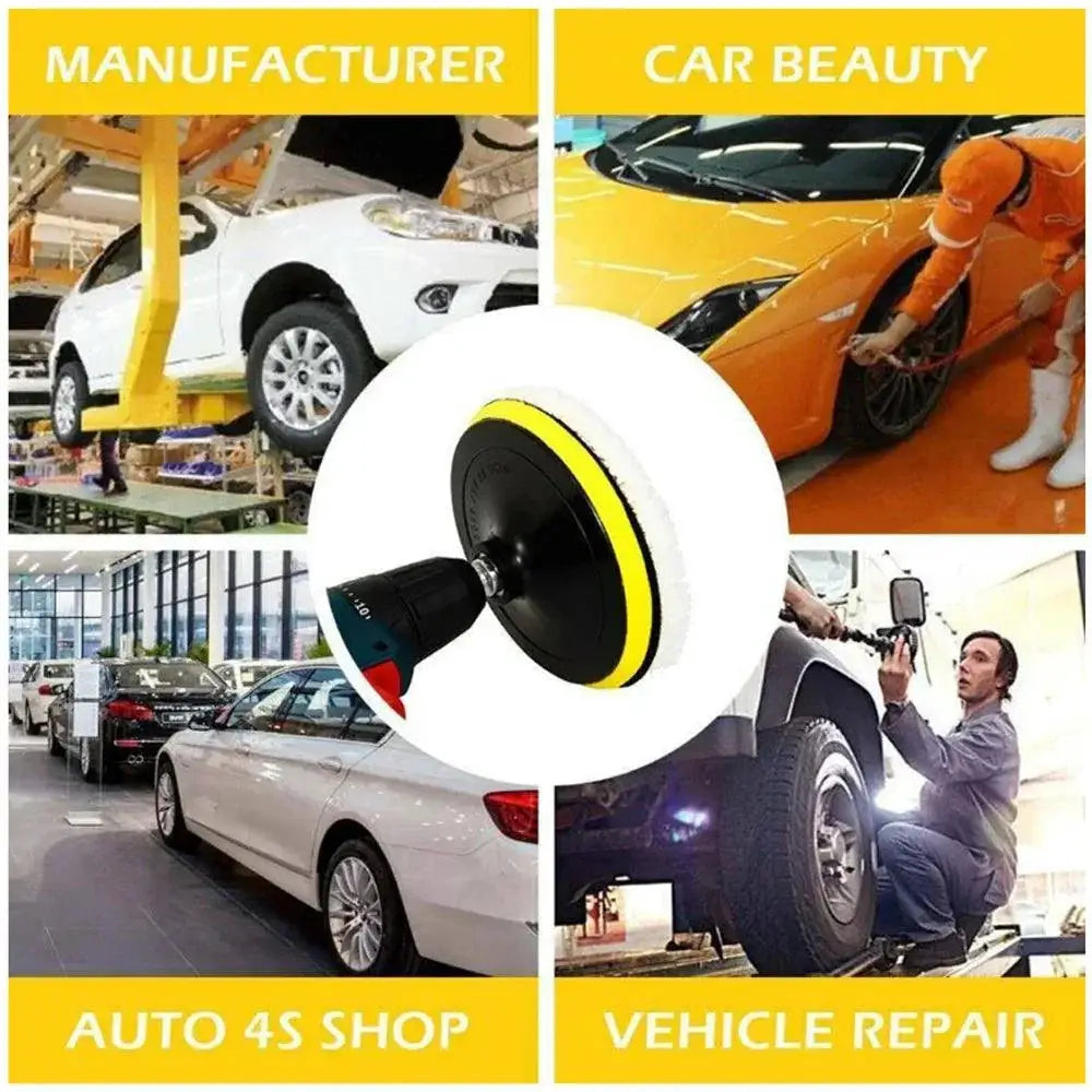 5Pcs Soft Wool Car Polish Pads Buffing Kit 3 4 5 6 7 Inch