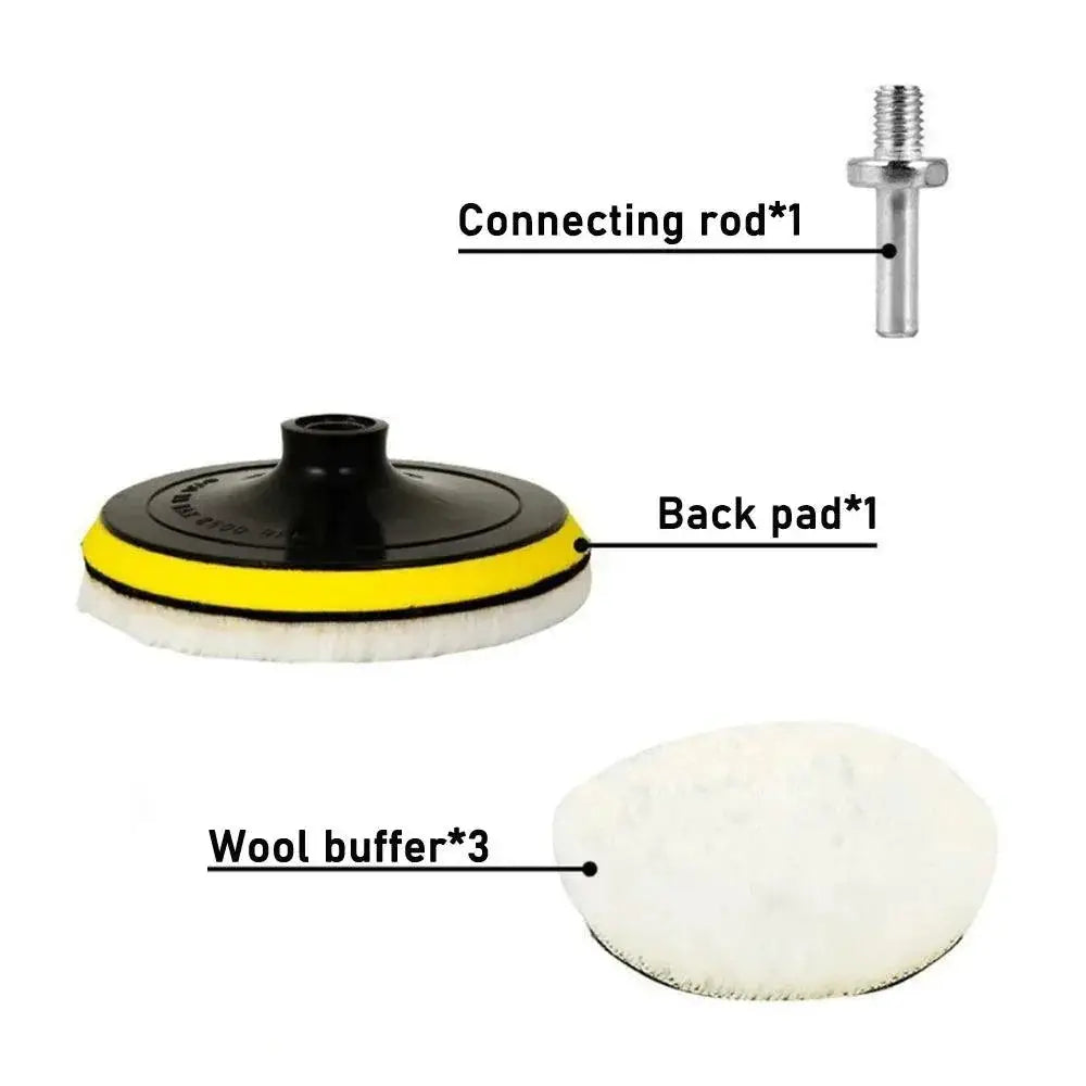 5Pcs Soft Wool Car Polish Pads Buffing Kit 3 4 5 6 7 Inch