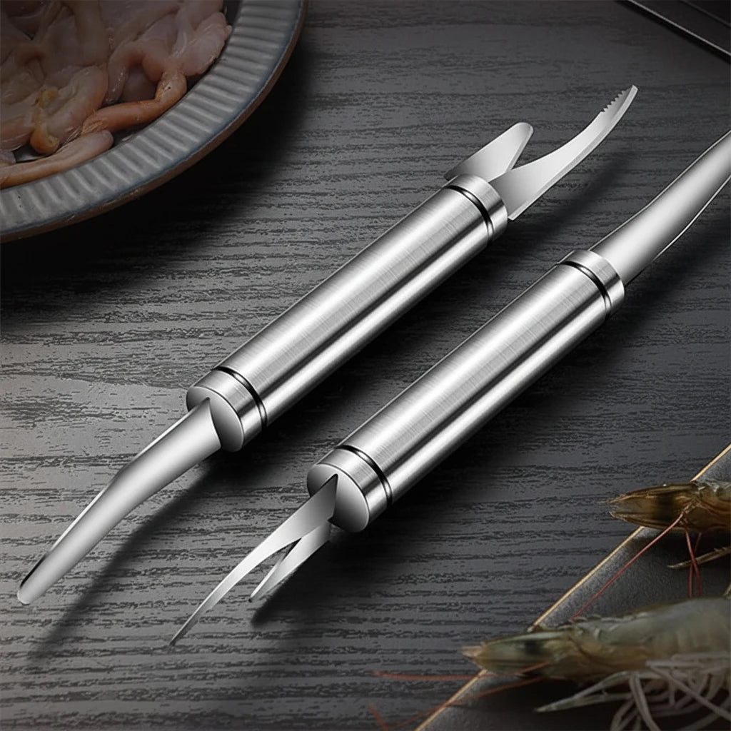 6 In 1 Multifunctional Shrimp Peeler Stainless Steel Kitchen Tool For Fish Scales Chef