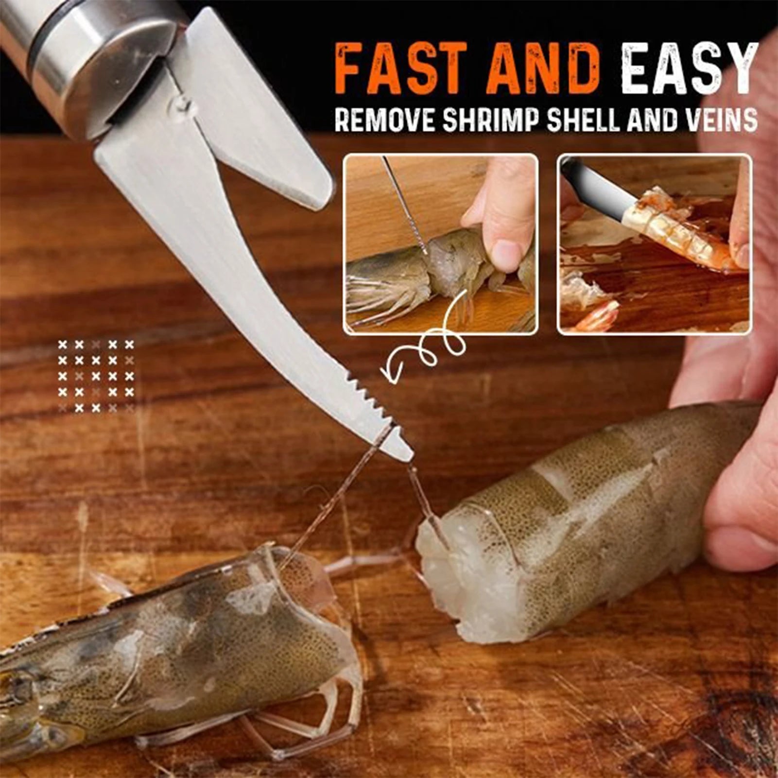6 In 1 Multifunctional Shrimp Peeler Stainless Steel Kitchen Tool For Fish Scales Chef