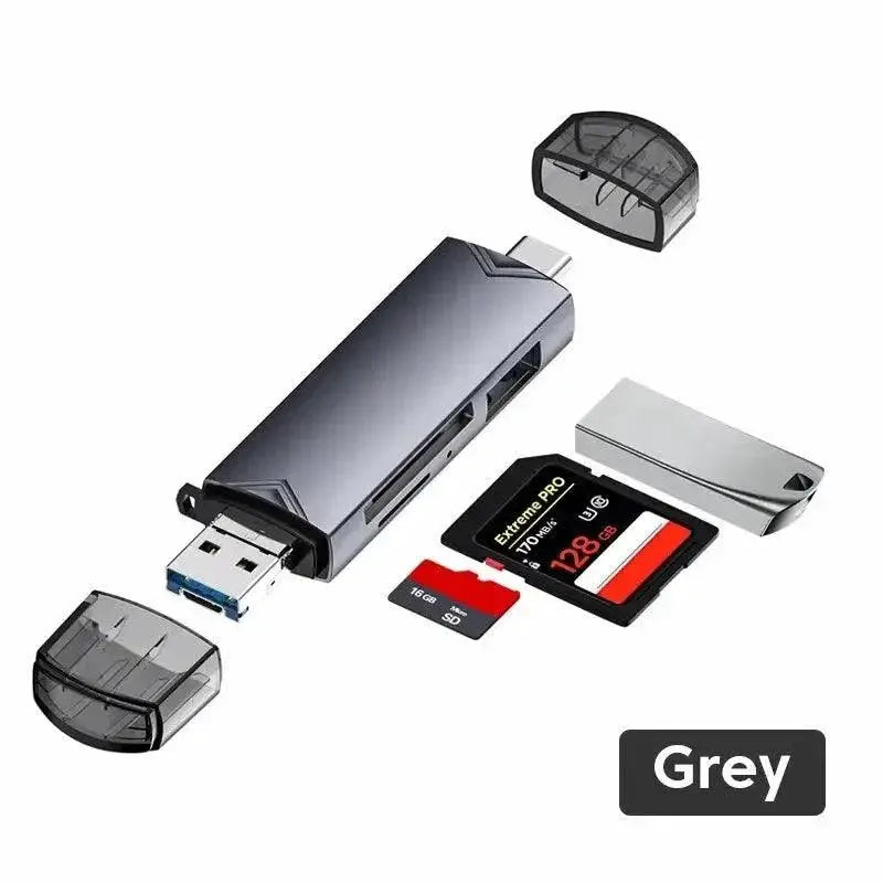 6 - in - 1 USB Multi Card Reader High Speed Data Transfer
