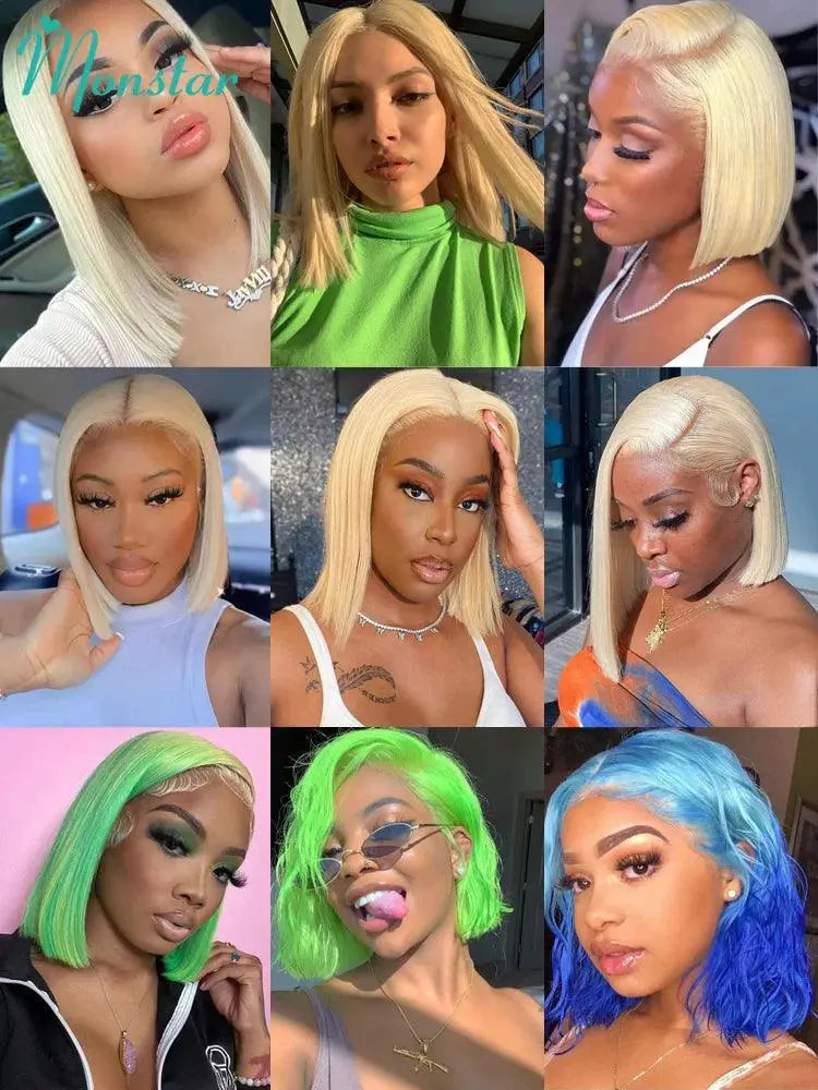 613 Blonde Bob Lace Front Wig Human Hair Brazilian