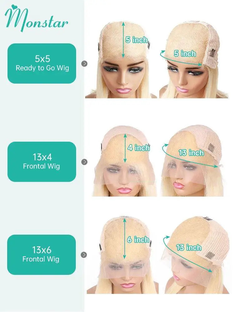 613 Blonde Bob Lace Front Wig Human Hair Brazilian