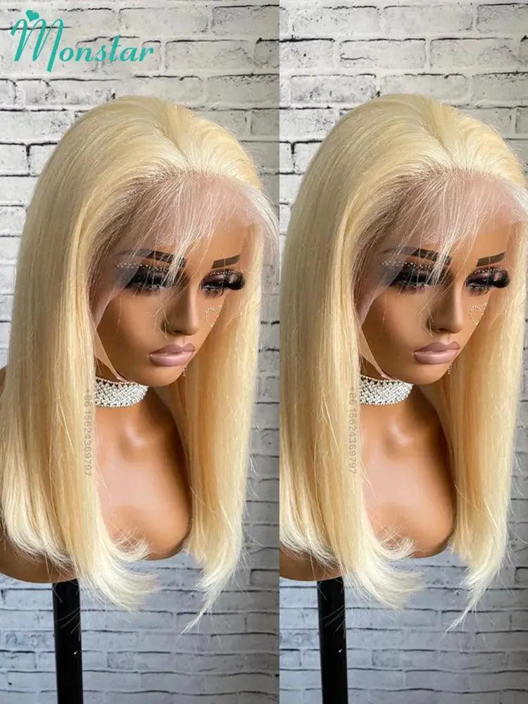 613 Blonde Bob Lace Front Wig Human Hair Brazilian
