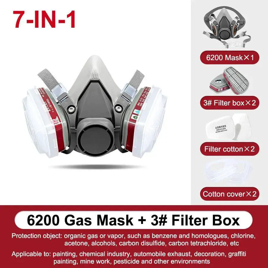 6200 Gas Mask Set for Vehicle Painting and Mining Safety