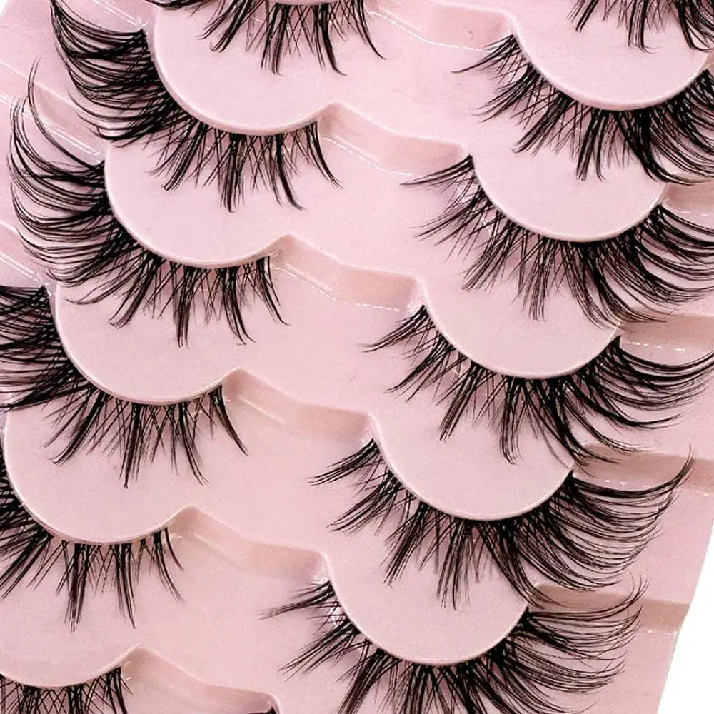 7 Pairs Wispy Mink Eyelashes Cat Eye Multi Pack Set