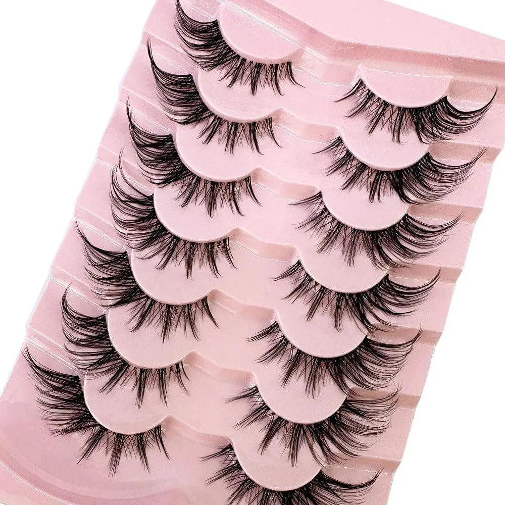 7 Pairs Wispy Mink Eyelashes Cat Eye Multi Pack Set