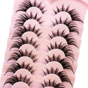 7 Pairs of Wispy Mink Eyelashes - Cat Eye Multi-Pack Set