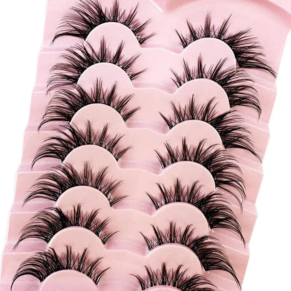 7 Pairs Wispy Mink Eyelashes Cat Eye Multi Pack Set
