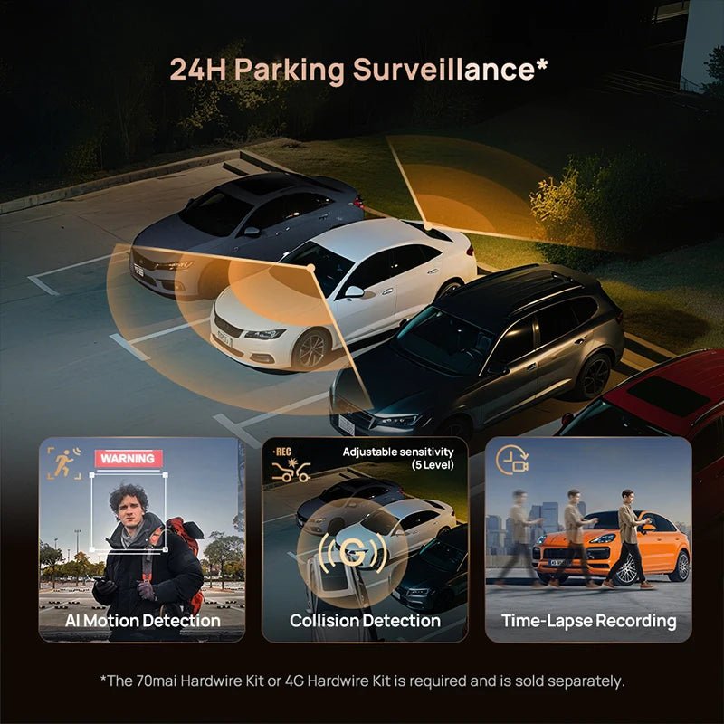 70mai A810S 4K Dash Cam HDR 4G LTE WiFi 6 GPS ADAS Safety Features Voice Control