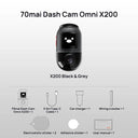 70mai Omni X Full View Dash Cam Enhanced Night Vision AI Safety
