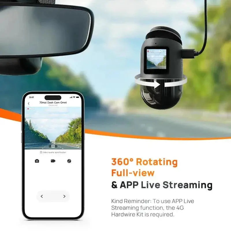 70mai Omni X Full View Dash Cam Night Vision AI Safety