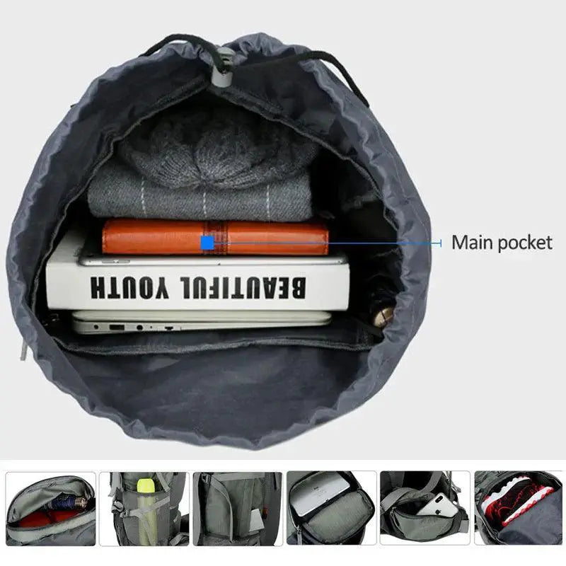 75L Waterproof Hiking Backpack With Rain Cover For Camping