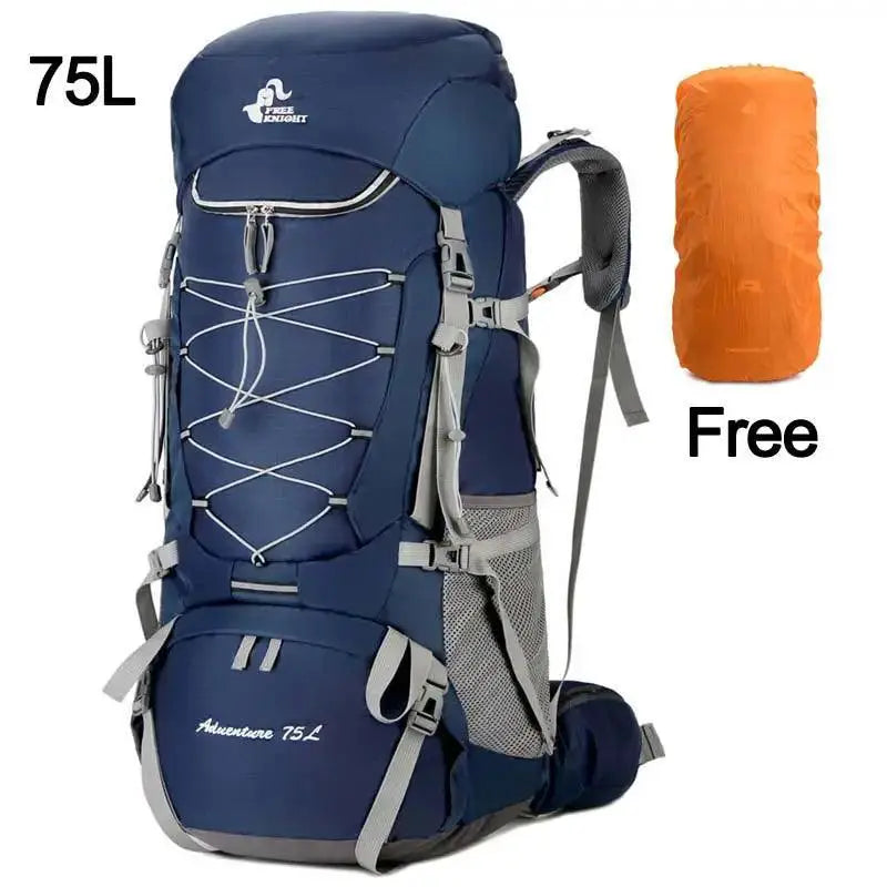 75L Waterproof Hiking Backpack With Rain Cover For Camping