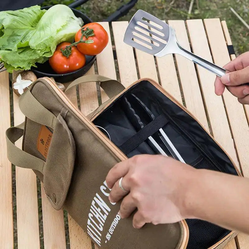 8 - Piece Stainless Steel Camping Kitchenware Set for Outdoors