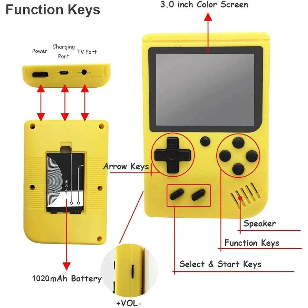 800 In 1 Portable Retro Games Console With 3 Inch Screen
