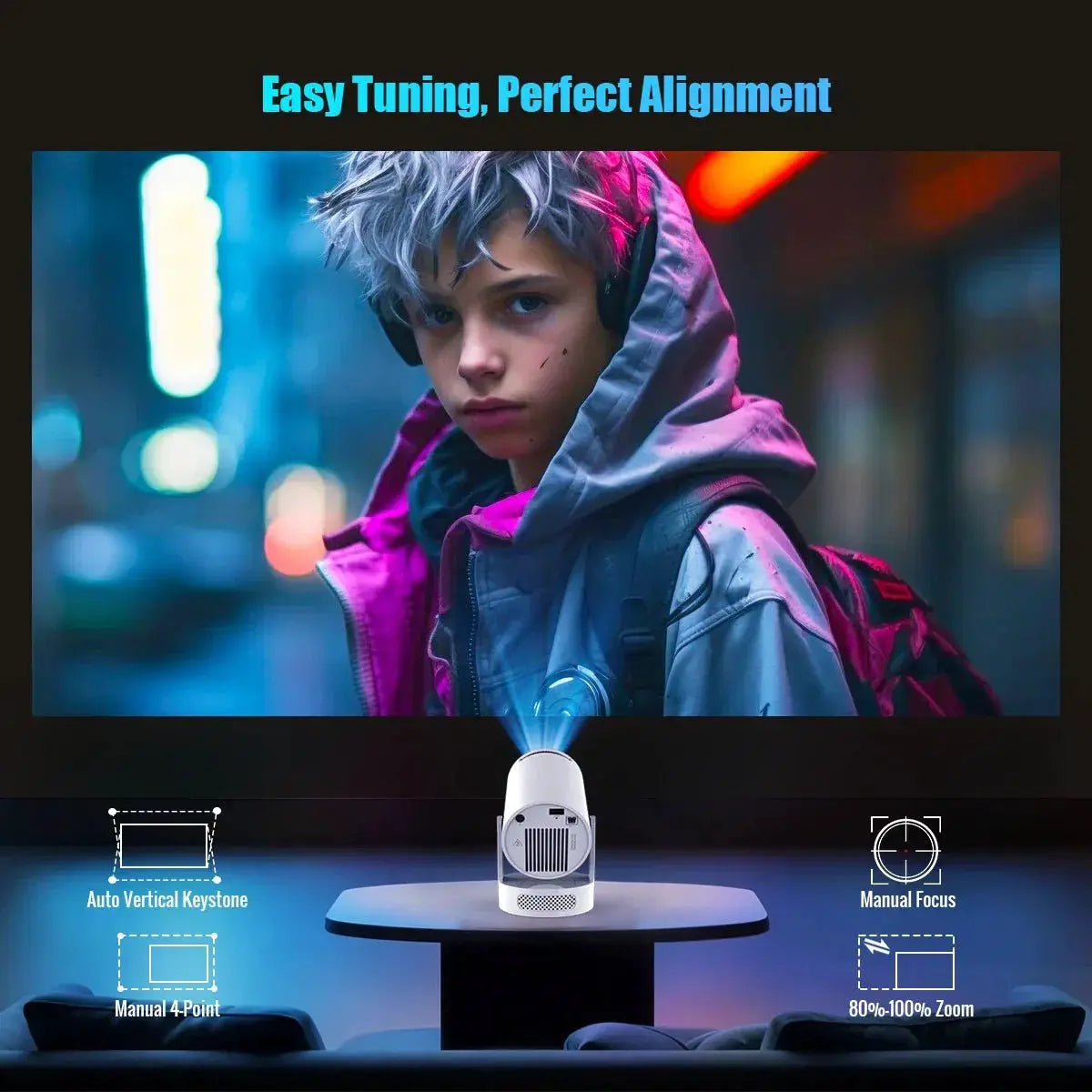 8K Dual WiFi Projector Android 14 Portable Home Theater For Movie Night Lovers - OurLum.com