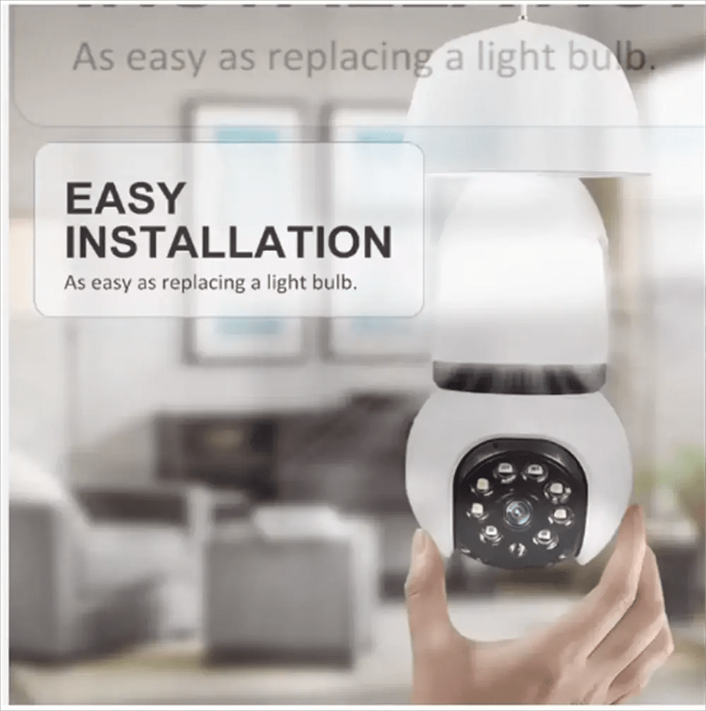 8MP E27 Bulb Camera WiFi Dual Audio Smart Tracking Color Night Vision 10X Zoom