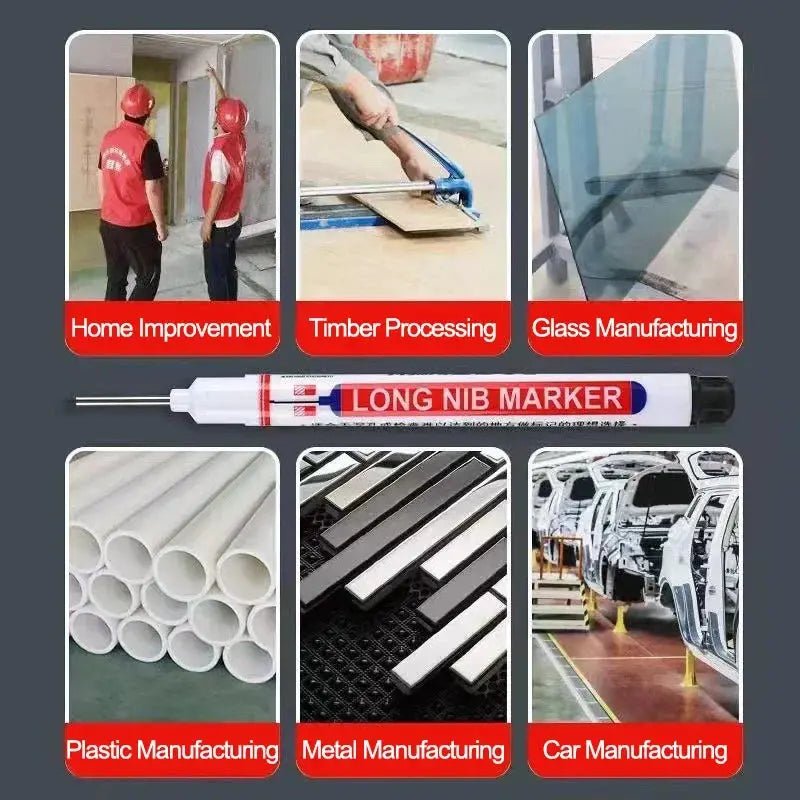 8Pcs Set 20mm Deep Hole Long Nib Markers For Metal Perforating Pen DIY Projects