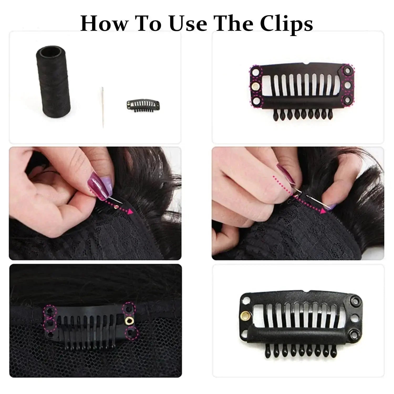 9 Teeth Metal Hair Clips for Effortless Styling Extensions
