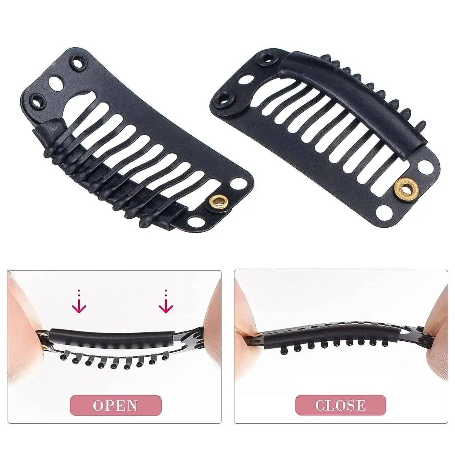 9 Teeth Metal Hair Clips for Effortless Styling Extensions