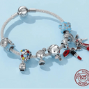 925 Silver Bee Charm Bracelet With DIY Pendants And Beads