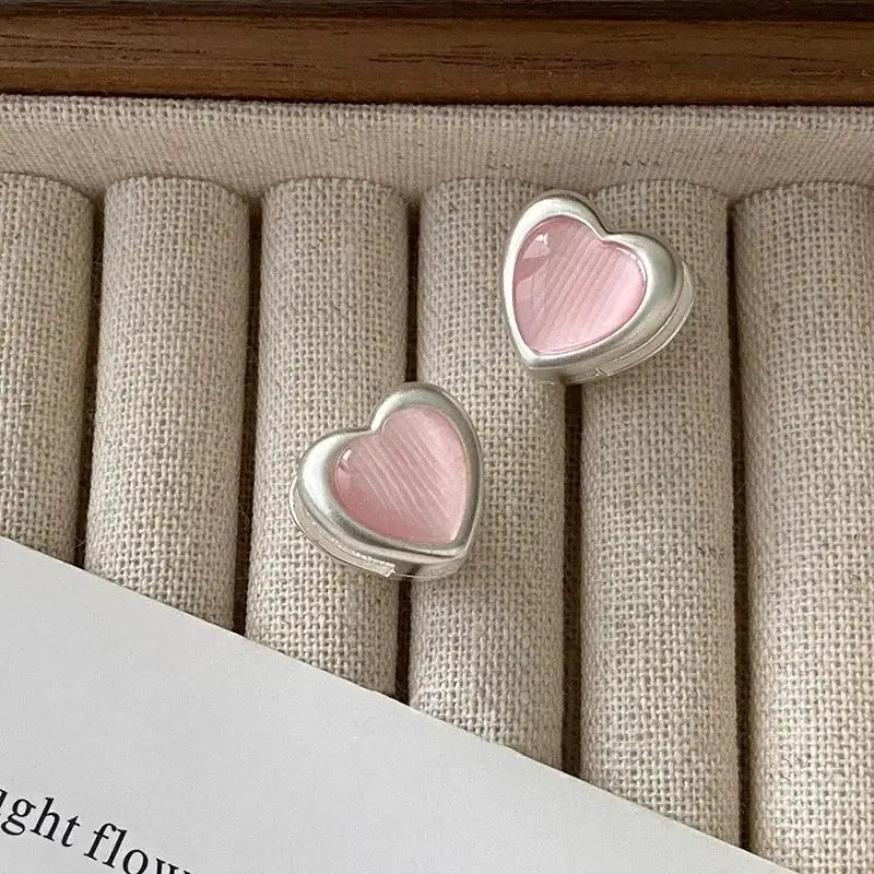 925 Sterling Silver Heart Hoop Earrings Women Minimalist
