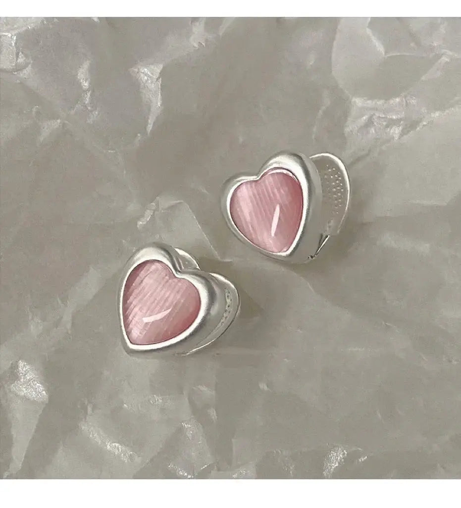 925 Sterling Silver Heart Hoop Earrings Women Minimalist