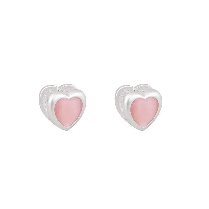 925 Sterling Silver Heart Hoop Earrings Women Minimalist