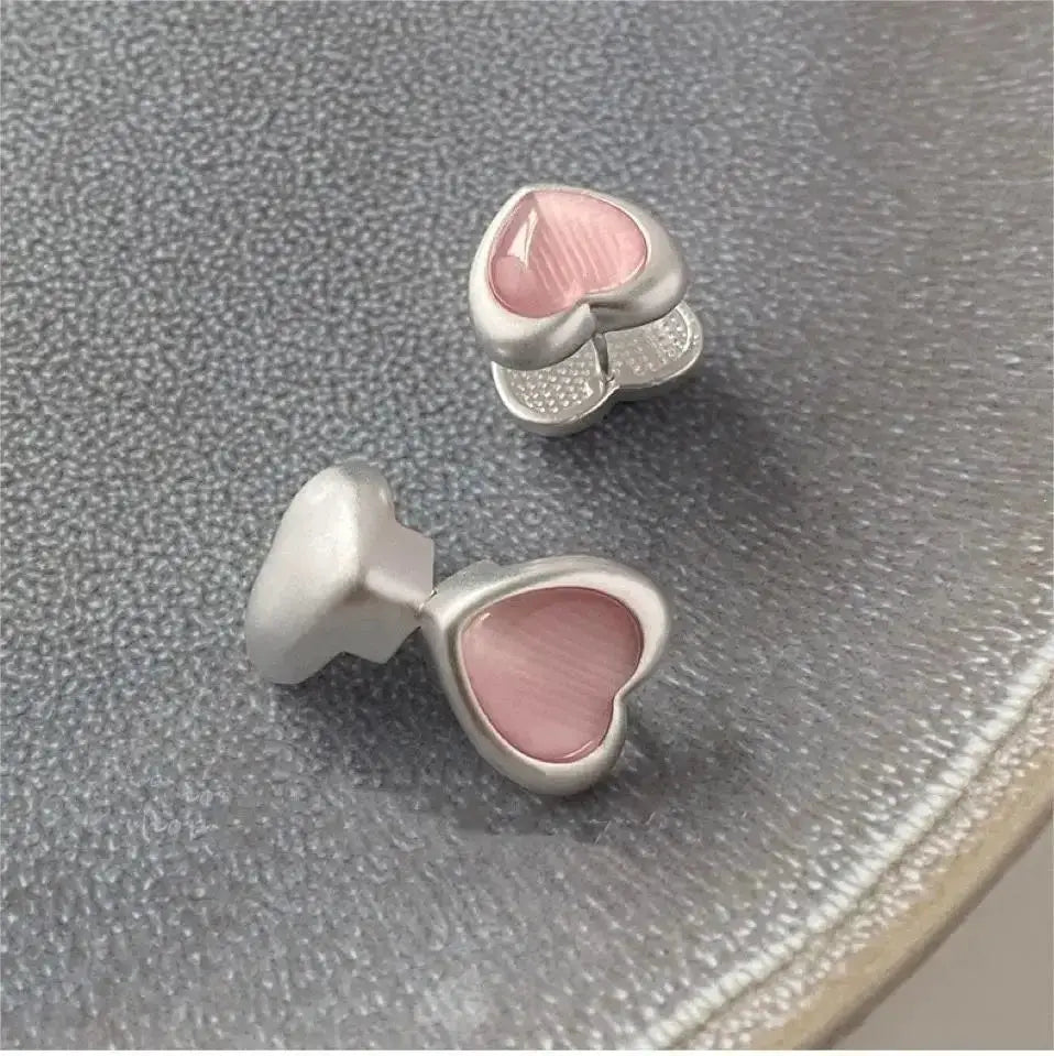 925 Sterling Silver Heart Hoop Earrings Women Minimalist