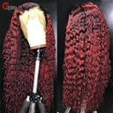 99j Burgundy Ombre Deep Wave Lace Front Wig Human Hair