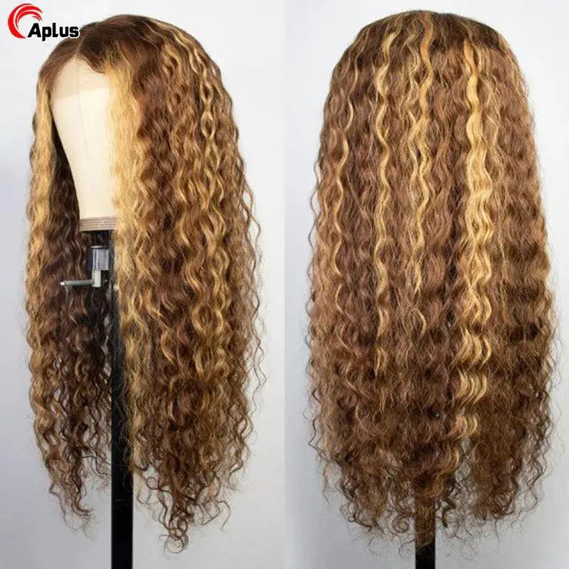 99J Burgundy Ombre Deep Wave Lace Front Remy Human Hair Wig
