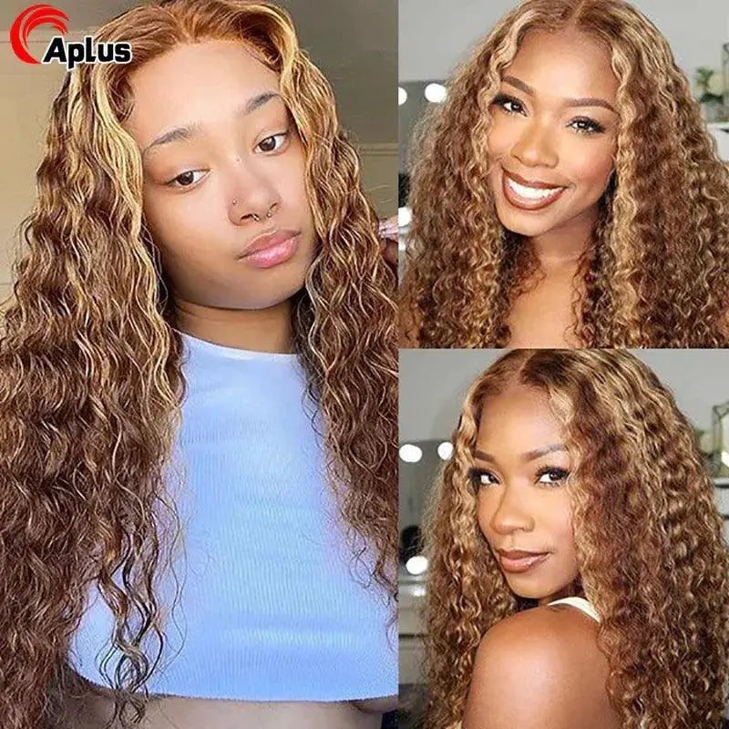 99J Burgundy Ombre Deep Wave Lace Front Remy Human Hair Wig