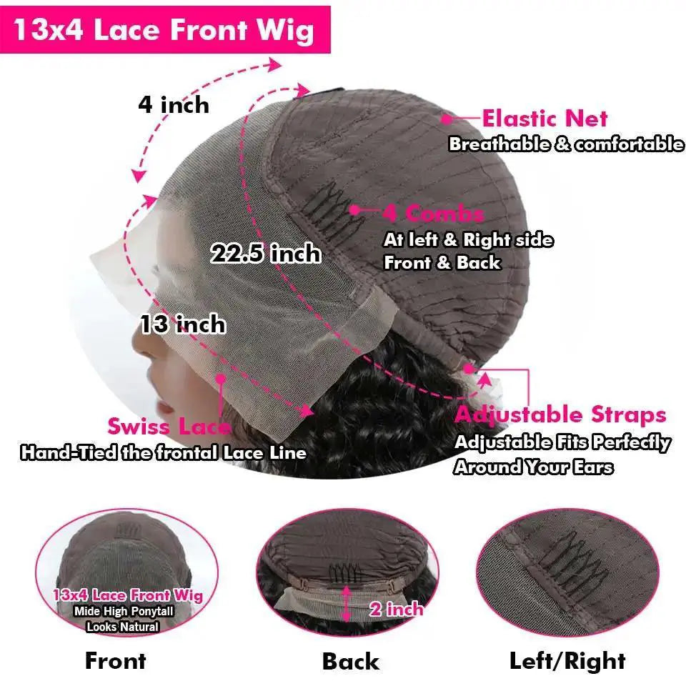 99J Chocolate Brown 13x4 Lace Front Bob Wig Short Hair