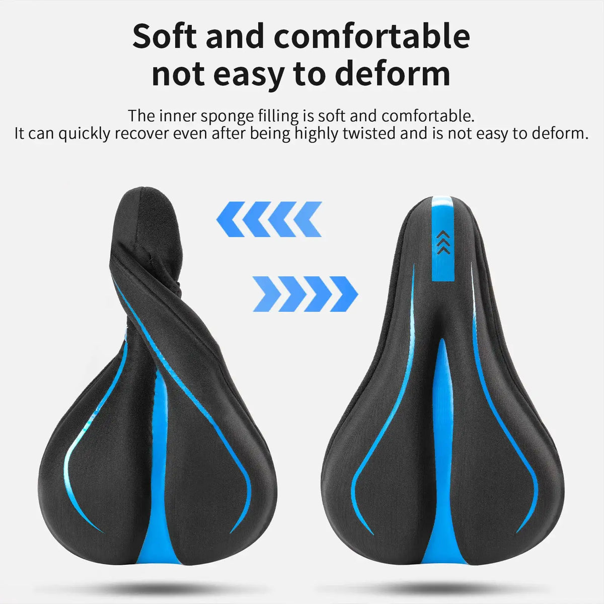 TOSUOD Bicycle Saddle Cover Thicken Comfortable Silicone PU Leather Mountain Road Bike Cycling Shockproof Pad Cushion Cover