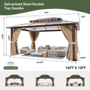 Premium 12x16 Hardtop Metal Gazebo