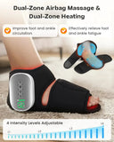 Ankle Foot Massager with Heat and Air Compression Cordless Electric Calf Foot Ankle Joint Pain Relief Hot Compress Therapy for Plantar Fasciitis Foot Arthritis Swollen Ankle Blood Circulation Relaxation 3000mAh Battery (225 c