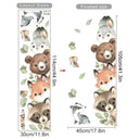 Forest Animals Cartoon Door Sticker Charming Watercolor Decor