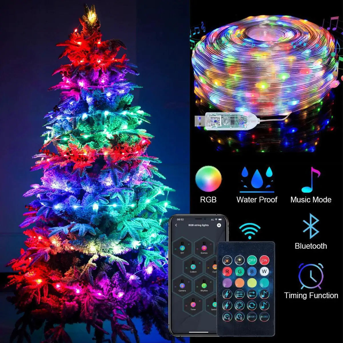 Smart Bluetooth LED Christmas Light Strip Bluetooth Control