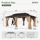 12x20FT Gazebo With Privacy Curtain