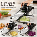 Adjustable Mandoline Slicer with Food Holder, Stainless Steel